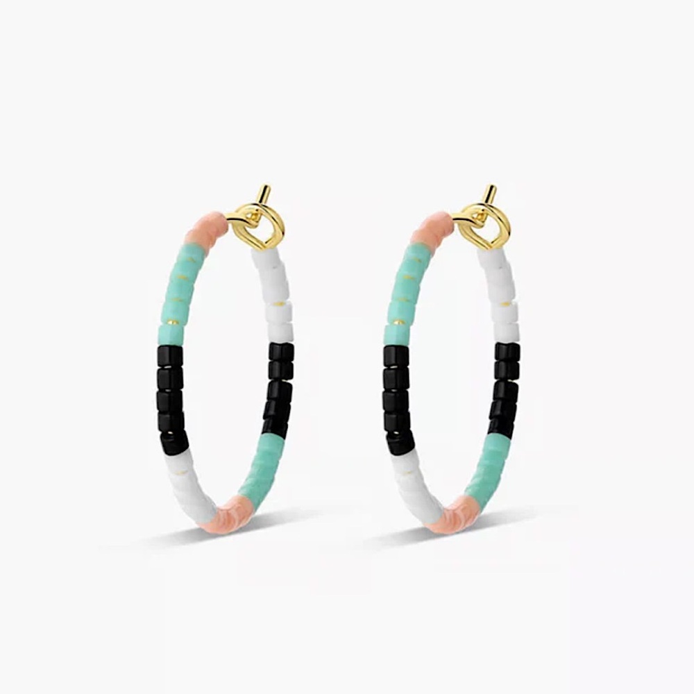 Gorjana Gigi Palm Desert Stripe Hoop Earrings New